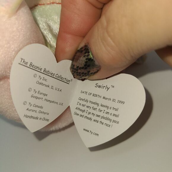 TY Original Beanie Baby Swirly the Snail circa 1999 - Picture 3 of 8